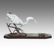 Tier Statue Vogel Egret Dekoration Bronze Skulptur Tpal-267